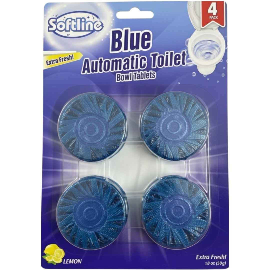 Sofline Blue Automatic Toilet Bowl Cleaner – Lemon Scent (50g)|4 Pack | Long-Lasting Freshness (Made in Turkey)