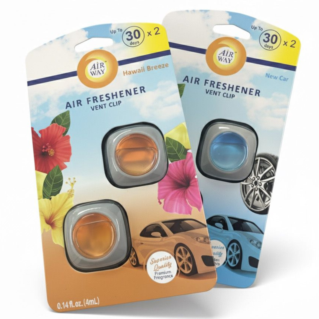 AirWay Car Membrane Air Freshener – Hawaii Breeze / Noir Car Scent | 2-Pack (4 pcs) | Made in Europe