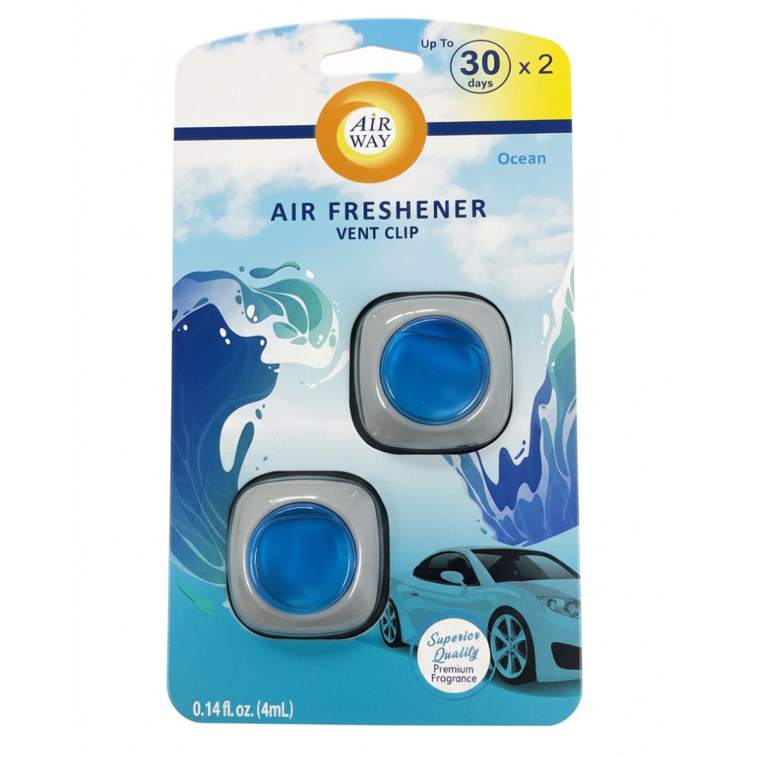AirWay Car Membrane Air Freshener – Ocean Scent | 1 Pack (2 pcs) | Made in Europe