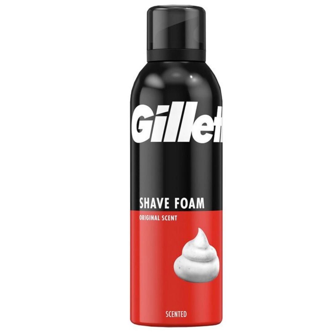 Gillette Shave Foam – Original Scent 200ml (Made in Europe) | Smooth & Comfortable Shave