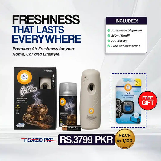 Airway Automatic Air Freshener Machine with Refill+Free Car Air Freshener – Bakhour | Oil Based Fragrance