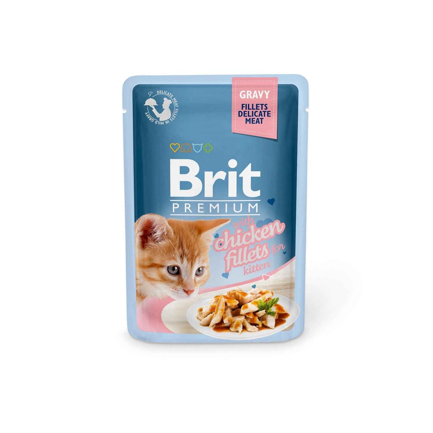 Brit Premium Cat Pouch – Chicken Fillets in Gravy for Kittens (85g)