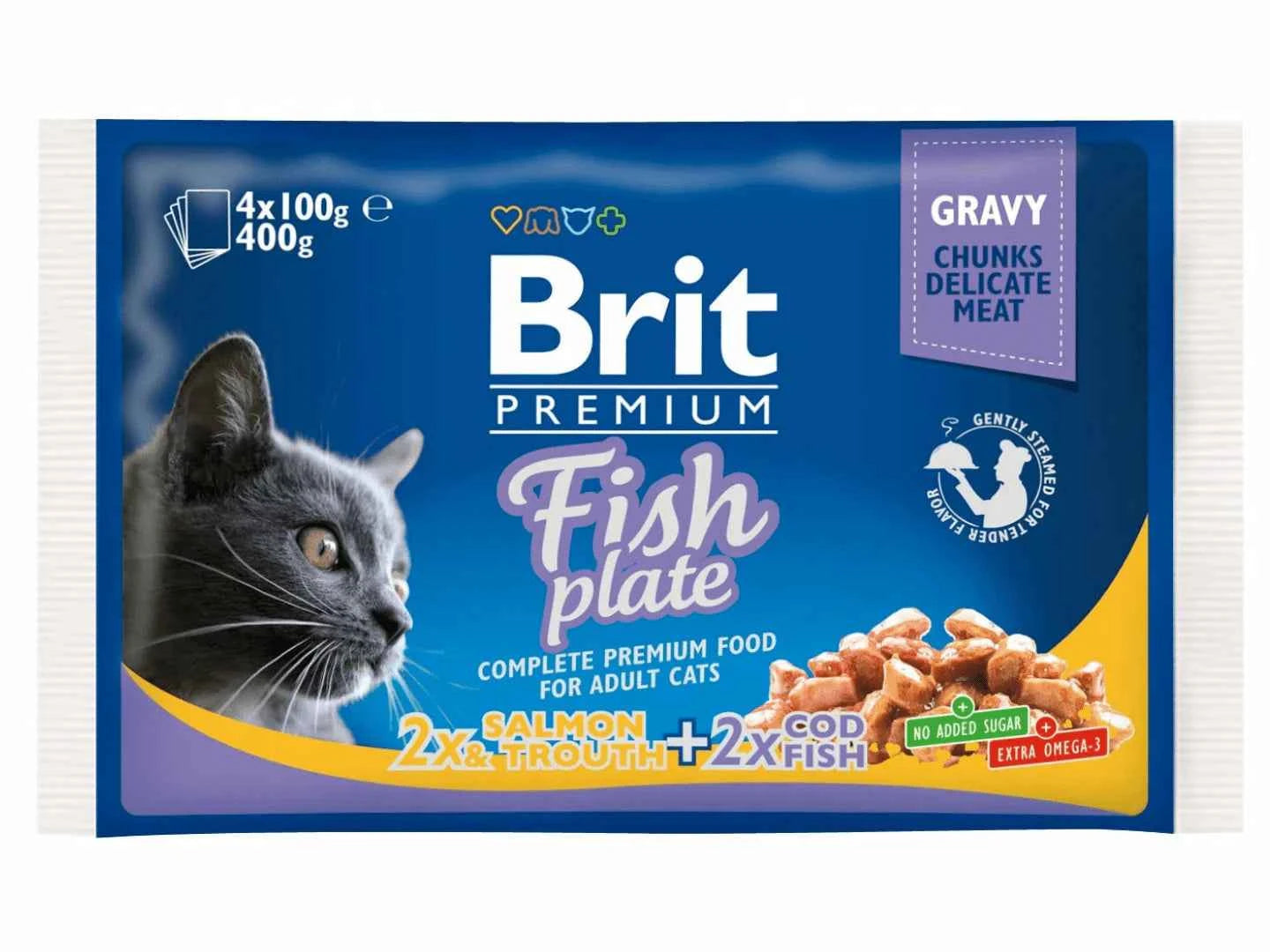 Brit Premium Cat Pouch – Fish Plate Variety Pack (4 x 100g)
