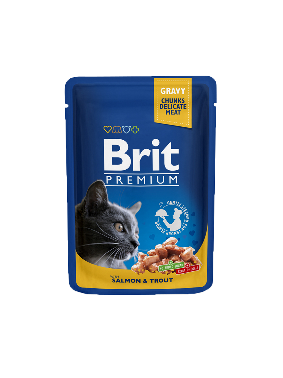 Brit Premium Cat Pouch – Salmon &amp; Trout in Gravy (100g) | Made In Czech Republic