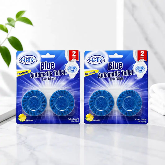 Softline Blue Automatic Toilet Bowl Cleaner – Lemon Scent | Double 2-Pack Bundle | (Made in Turkey)