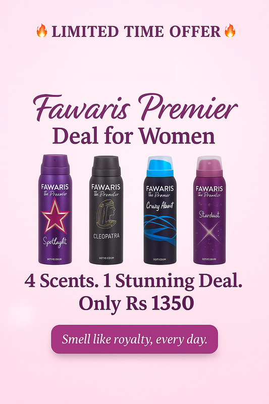 "Fawaris Premier Deal for Women | 4-in-1 Luxury Perfume Set | Cleopatra Collection | Affordable Fragrance Gift (Rs.1350) – Ukbayl