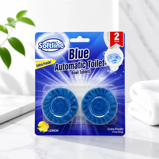Softline Blue Automatic Toilet Bowl Cleaner – Lemon Scent Double Pack | (Made in Turkey)