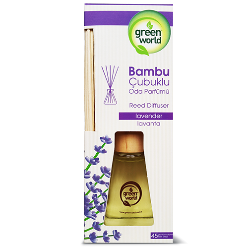 Green World Lavender Reed Diffuser – Long Lasting Bambu Air Freshener (45 Days)