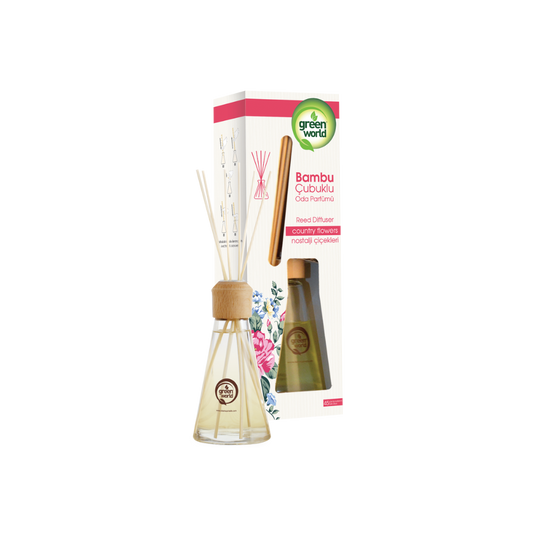 Green World Country Flowers Reed Diffuser – Fresh Floral Home Fragrance (75ml)