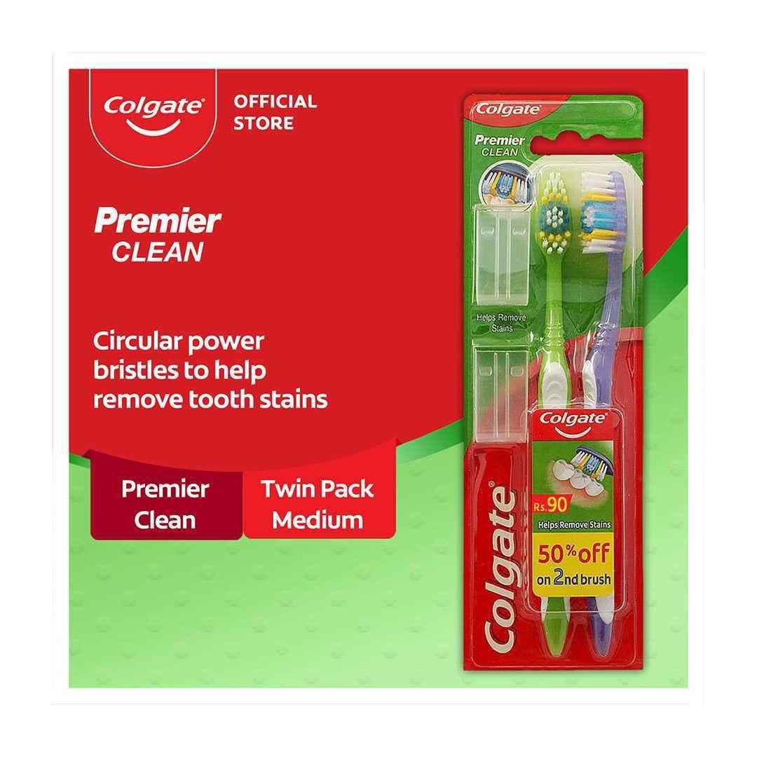 Colgate - Tooth Brush - Premier Clean - Pack of 2