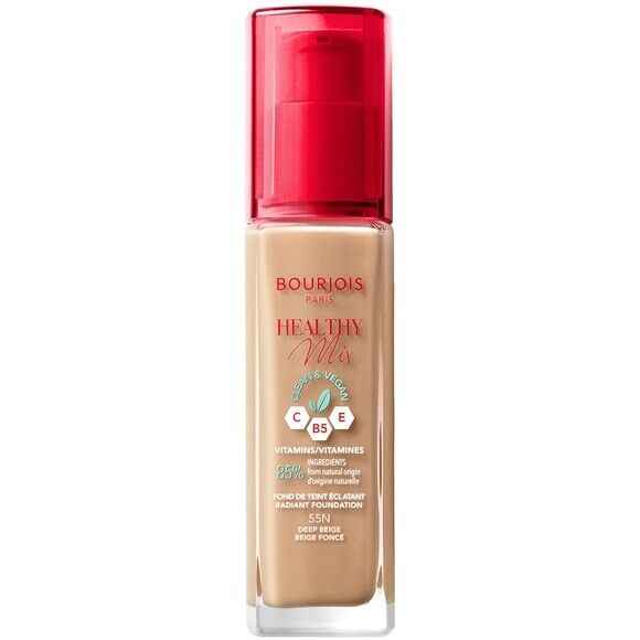 Bourjois Healthy Mix Clean Foundation – 55 Deep Beige | Natural Long-Lasting Foundation