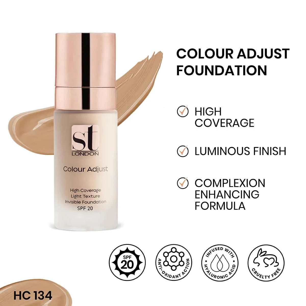 ST London - Colour Adjust High Coverage Foundation | Full Coverage & Even Tone
