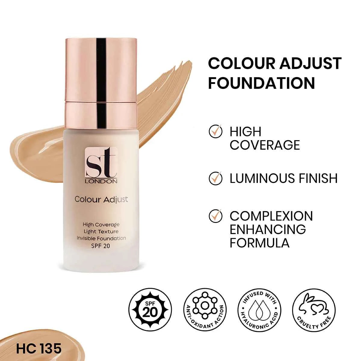 ST London - Colour Adjust High Coverage Foundation | Full Coverage & Even Tone